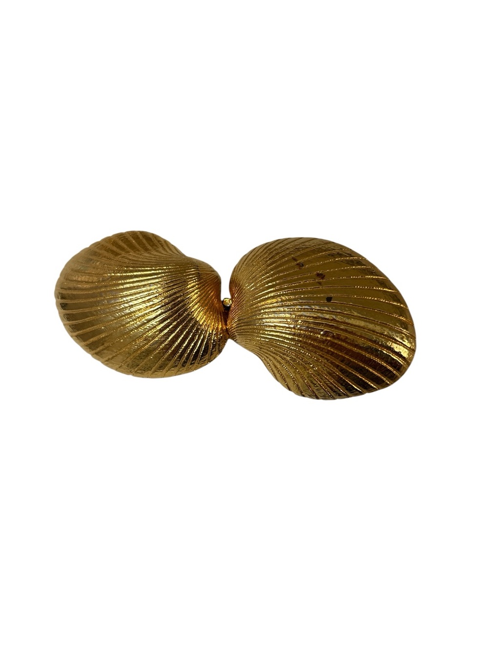 Vintage Dotty Smith Gold Shell-Style Belt Buckle